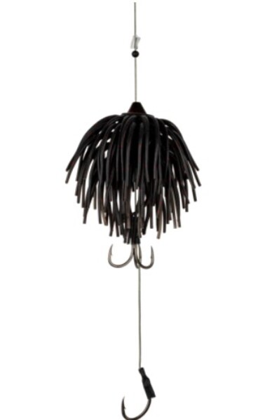 Black Cat Real Worm Teaser (160g) - Black Red Flash