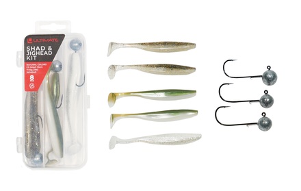 Ultimate EZ-Shad & Jighead Kit Natural Loodvrij 10cm (7 + 10g) 8pcs)