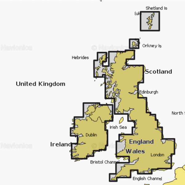 Navionics+ Kaarten SD/MSD Card - UK & Ireland Inland