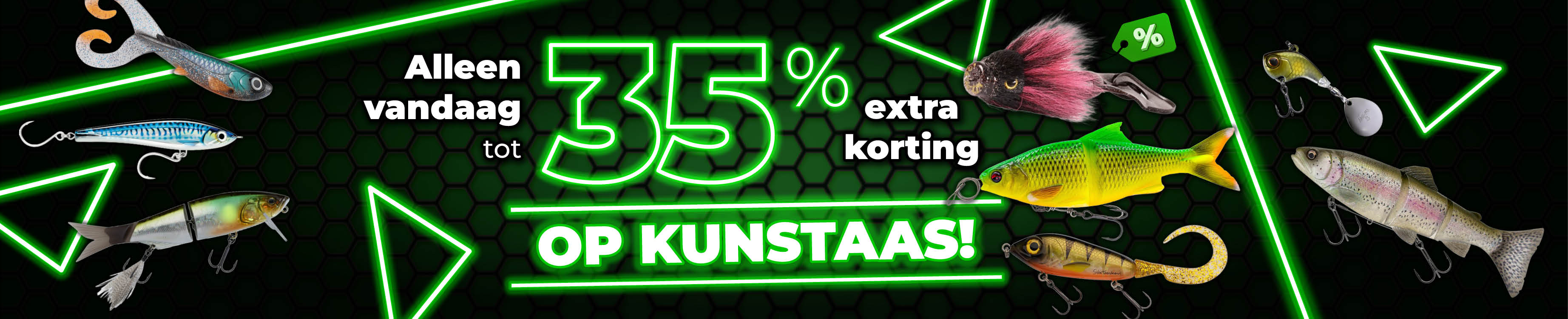 Topbanner: Tot 35% Kunstaas (Groen)