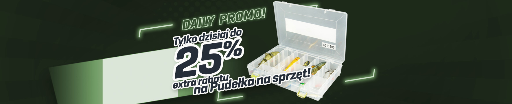 Topbanner: Tot 25% Tackleboxen (Groen)