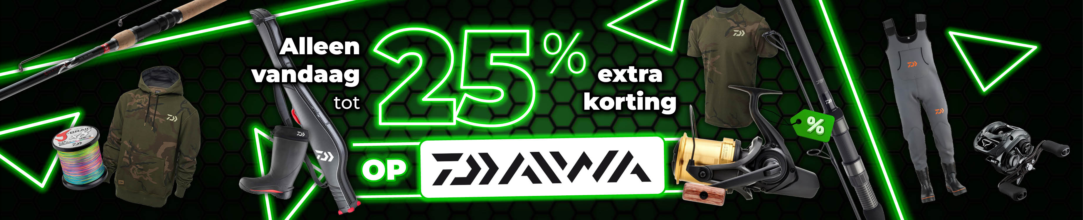 Topbanner: Tot 25% Daiwa (Groen)