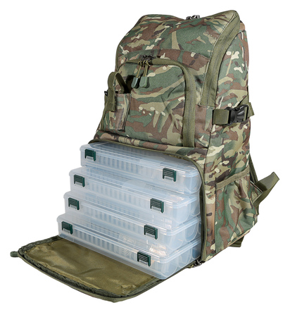 Ultimate Ultra Backpack Camo (Incl. 4 Tackleboxen & Raincover!)