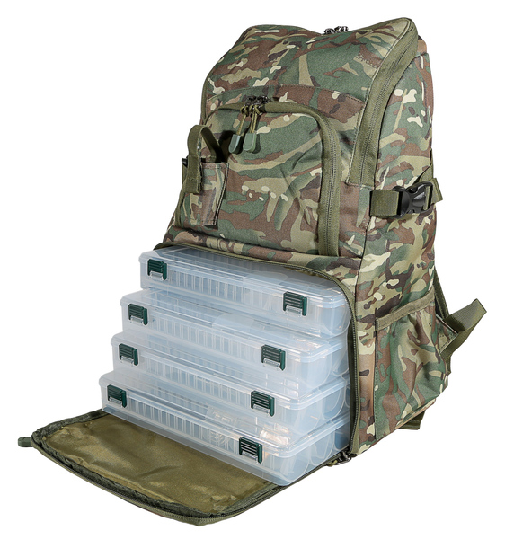 Ultimate Ultra Backpack Camo (Incl. 4 Tackleboxes En Raincover!)