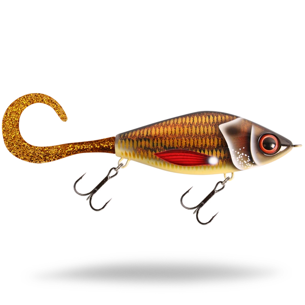 Strike Pro Guppie Jr. Jerkbait 11cm (70g) - Copper Carp - Motoroil Glitter