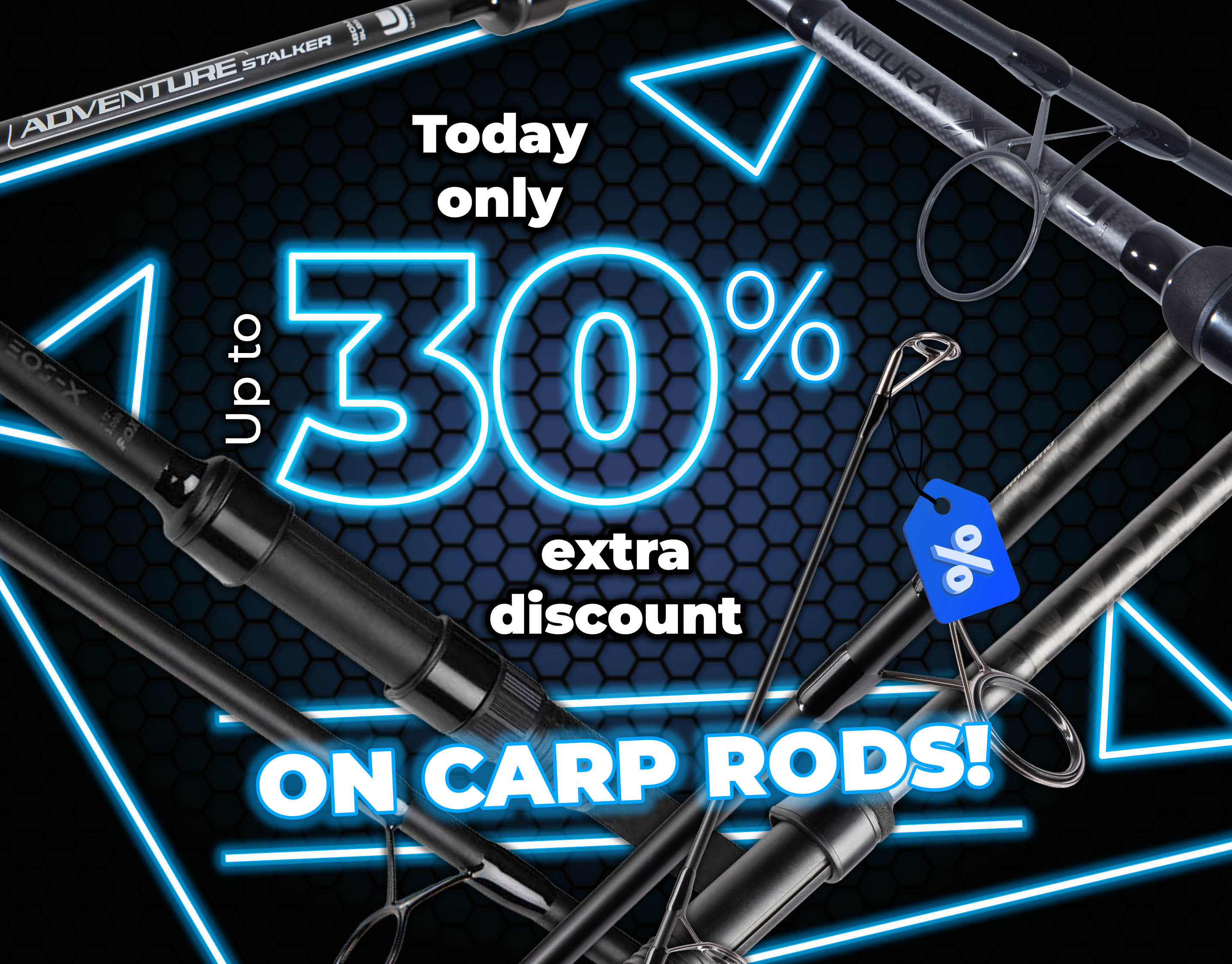 Subbanner: Tot 30% Karperhengels (Blauw)