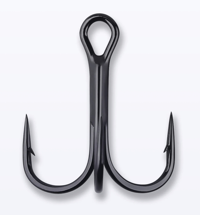 Mustad NP Round Bend Treble Hook Black Nickel