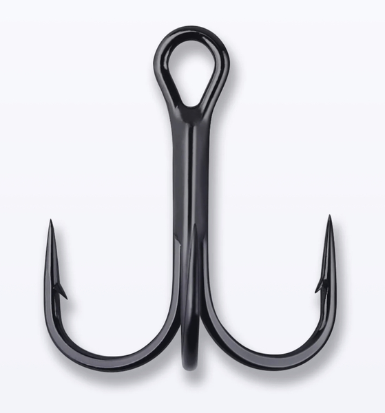 Mustad NP Round Bend Treble Hook Black Nickel