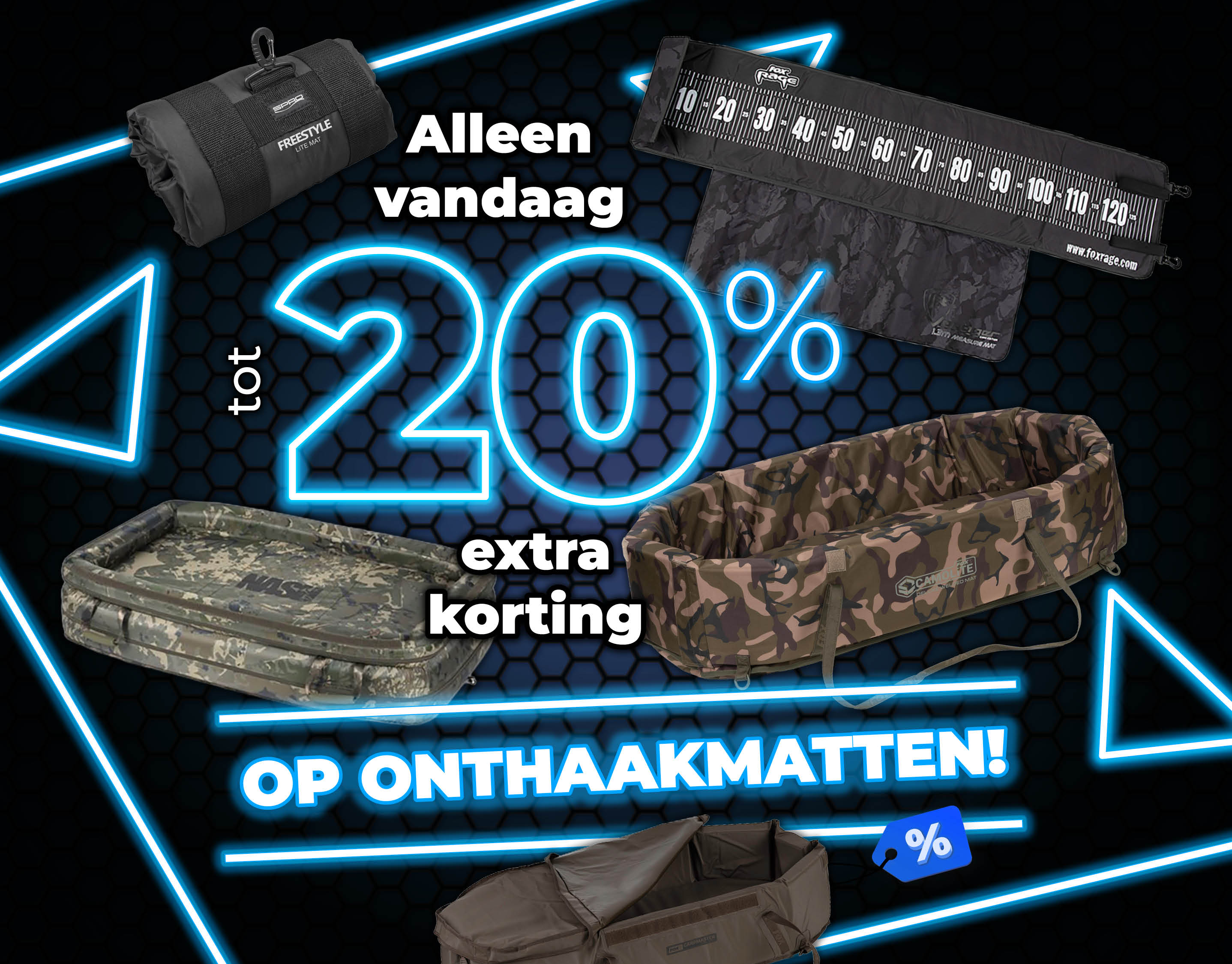 Subbanner: Tot 20% Onthaakmatten (Blauw)
