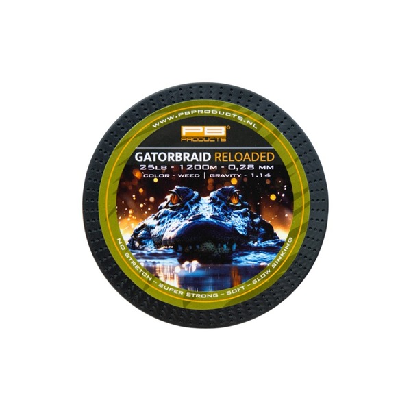 PB Products Gator Braid Reloaded Weed Carp Line (1200m) - 0.28mm/25lb