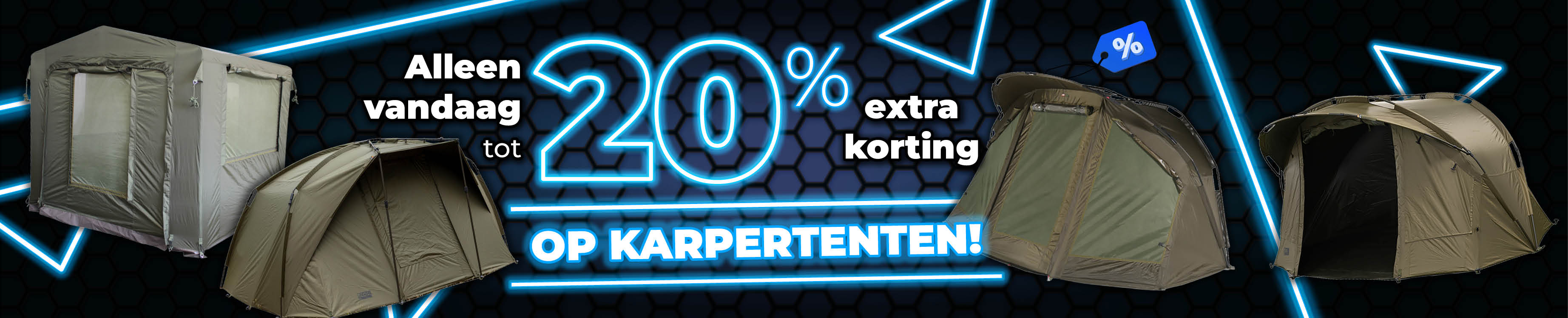 Topbanner: Tot 20% Karpertenten (Blauw)