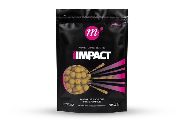Mainline Hi Impact Boilies 20mm (1kg) - High Leakage Pineapple