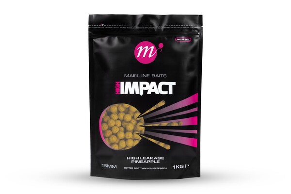 Mainline Hi Impact Boilies 15mm (1kg) - High Leakage Pineapple
