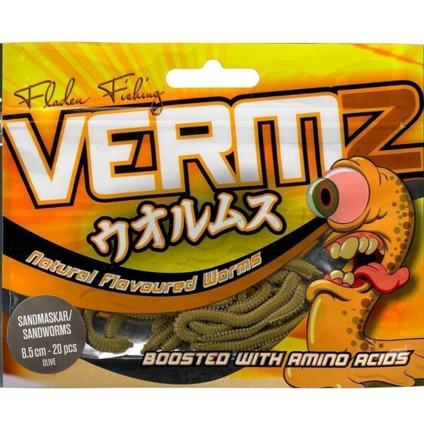 Fladen Vermz Sandworm 8,5cm (20 pieces) - Natural Olive
