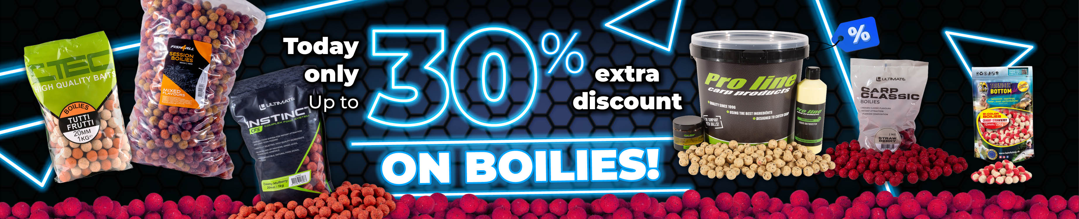 Topbanner: Tot 30% Boilies (Blauw)