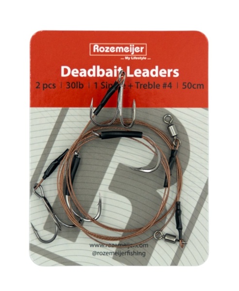 Rozemeijer Deadbait Vorfächer 1x Single + Drilling 50cm 30lb (2 St)