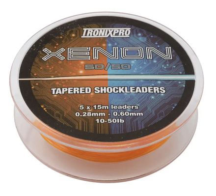 Tronixpro Xenon Tapered Leaders 50/50 Voorslag Orange/Clear (5×15m)