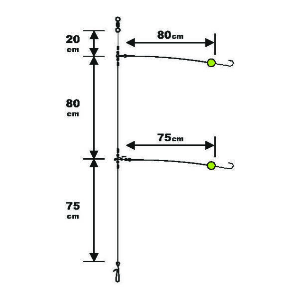 Sunset BDL Surfcasting RS Competition Special Long Distance Fluorocarbon Rig