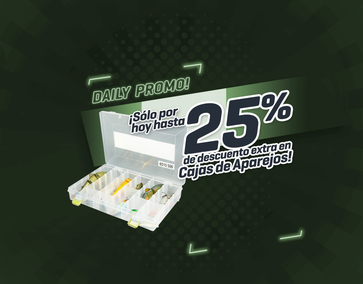 Subbanner: Tot 25% Tackleboxen (Groen)