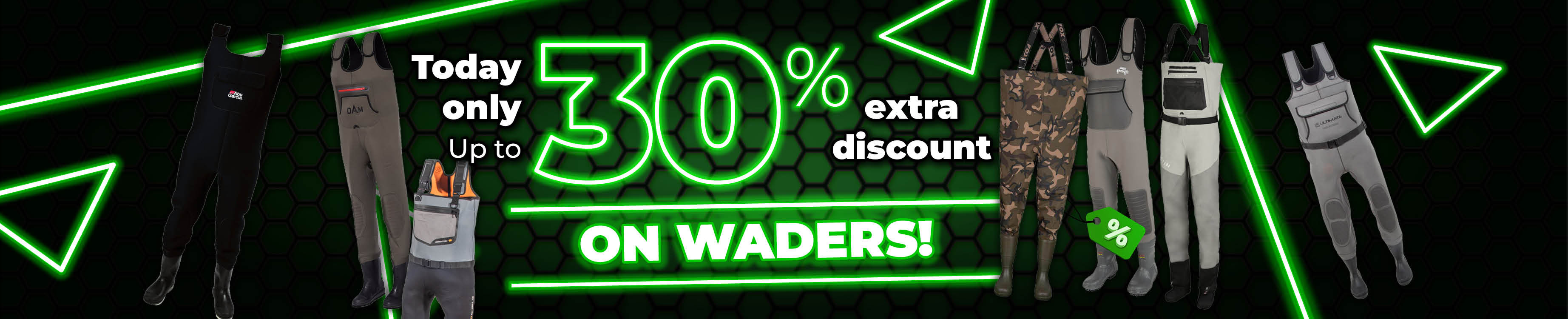 Topbanner: Tot 30% Waadpakken (Groen)