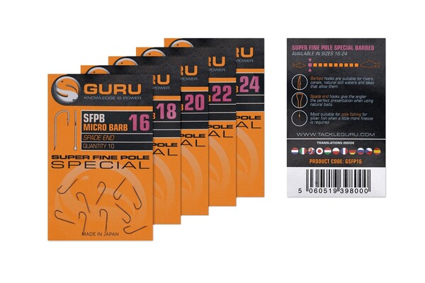 Guru Super Fine Pole Hook Witvishaak (10pcs)