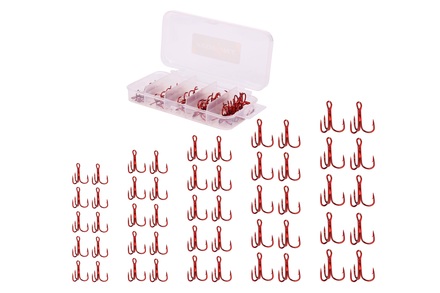 Fish4All Red Treble Hook Box (50 Stuks!)