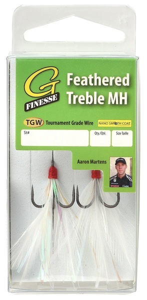 Hameçon Triple Gamakatsu GF Feathered-Treble MH W+T (2 pièces)