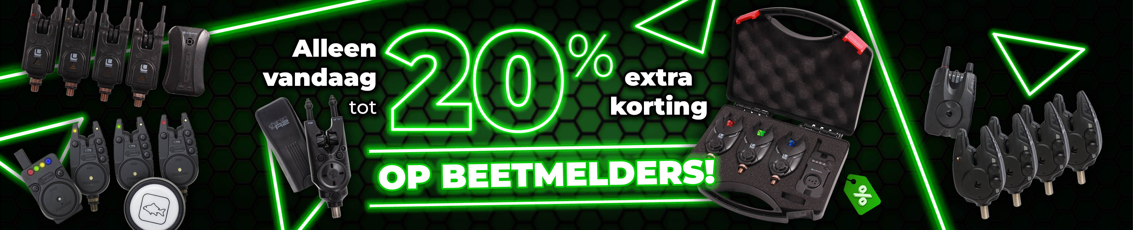 Topbanner: Tot 20% Beetmelders (Groen)