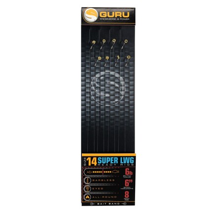 Guru Super LWG Bait Band Rigs 6" Witvis Onderlijnen