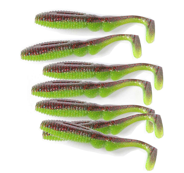 Big Perch Softbait Pack (51 stuks!) - Lucky John MR. Greedy shad 7,5cm -Green/Brown
