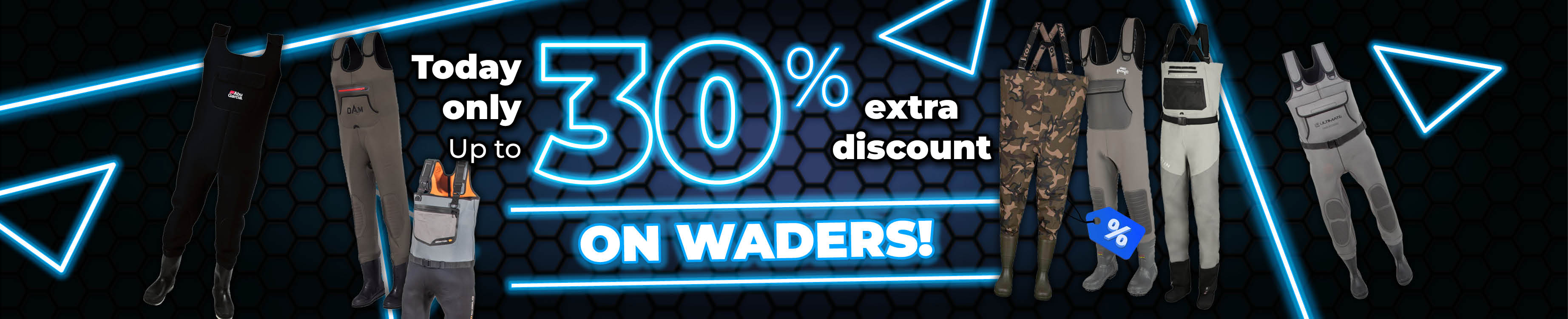 Topbanner: Tot 30% Waadpakken (Blauw)