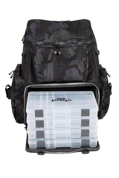 Fox Rage Camo Voyager Rucksack (Incl. 5 Tackle boxes)