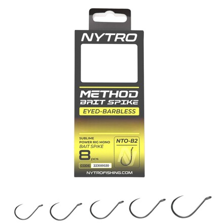 Nytro NTO-B2 Barbless Method Bait Spike Ready Tied Rigs 10cm (8 Stuks)