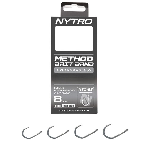 Nytro NTO-B3 Barbless Method Latex Bait Band Ready Tied Rigs 10cm (8 Pieces)