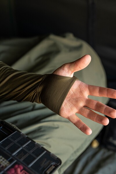 Korda Mock Neck Thermal LS Shirt Dark Olive