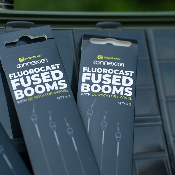 Ridgemonkey FluoroCast Fused Booms With QC Rotator Swivel 18cm (3pcs)
