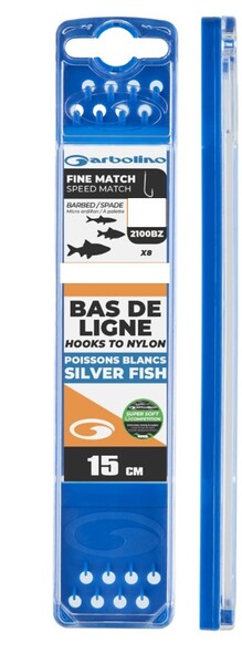 Garbolino Competition Hooks To Nylon - Fine Speed Match Vorfach15cm (8 St) 