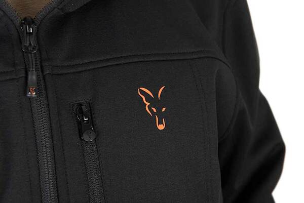 Fox Collection Soft Shell Jacke Schwarz/Orange