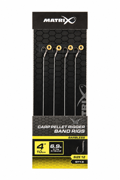 Matrix X6 Carp Pellet Rigger Bait Band 10cm (8pcs) - 0.18mm/Size 12