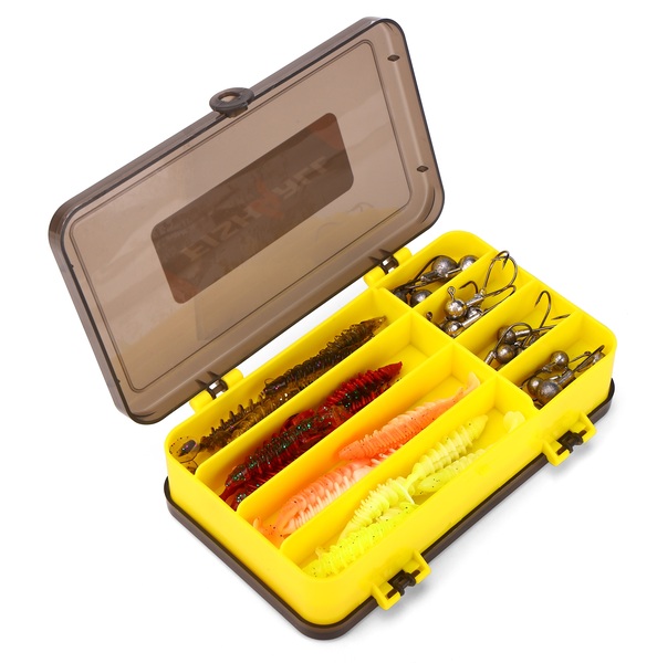 Fish4all Ribbed Softbait & Jighead Box (60pcs)