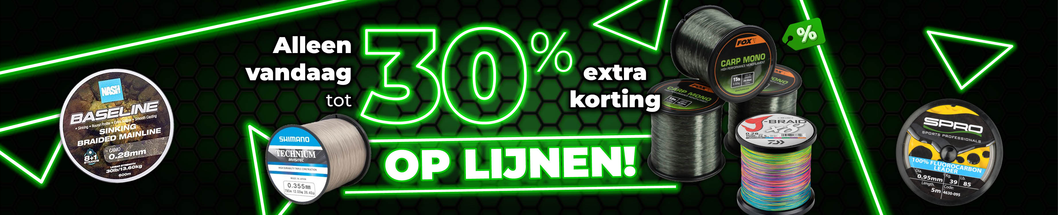 Topbanner: Tot 30% Lijnen (Groen)