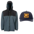 Grundéns Daggerboard Full Zip DWR Waterafstotende Hoodie Dark Slate + Gratis Pet