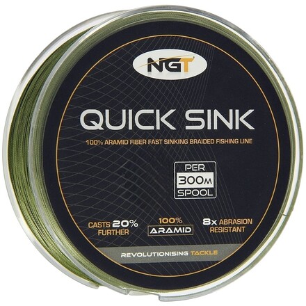 NGT 300 m Quick Sink Braid Line Moss Green