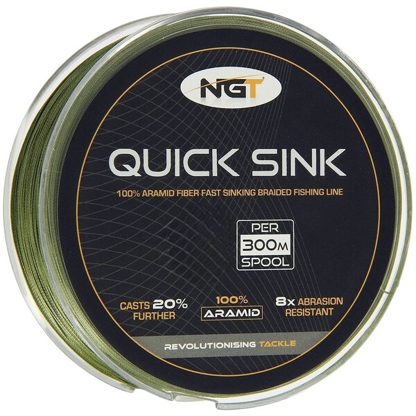 NGT 300 m Quick Sink Braid Line Moss Green