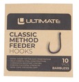 Ultimate Method Feeder Hooks Wide Gape Barbless (10 pieces)