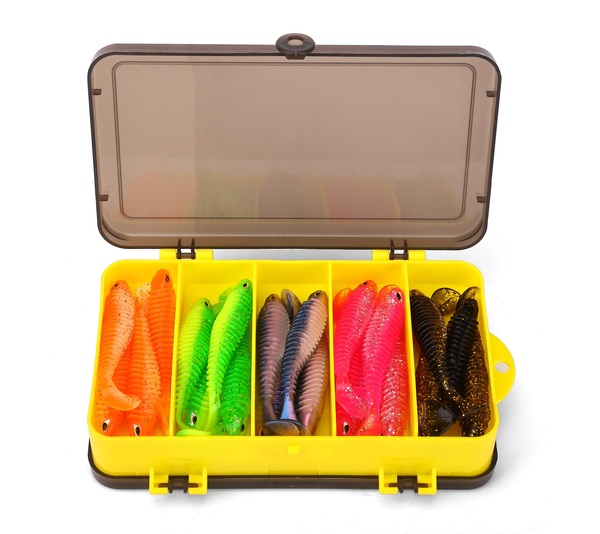 Fish4all Ribbed Softbait & Jighead Box (60pcs)