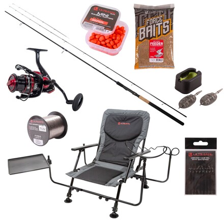 Ultimate Set Completo Feeder con Silla de Pesca