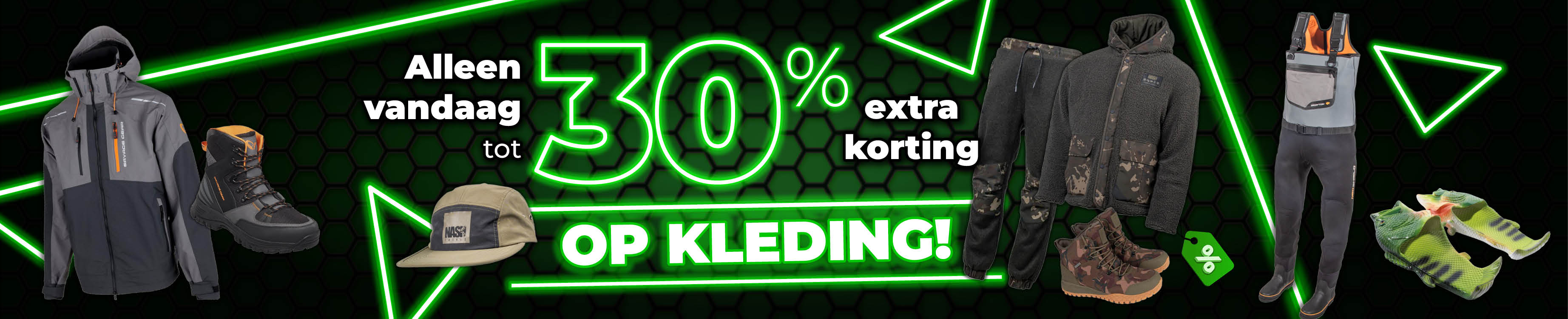 Topbanner: Tot 30% Kleding (Groen)