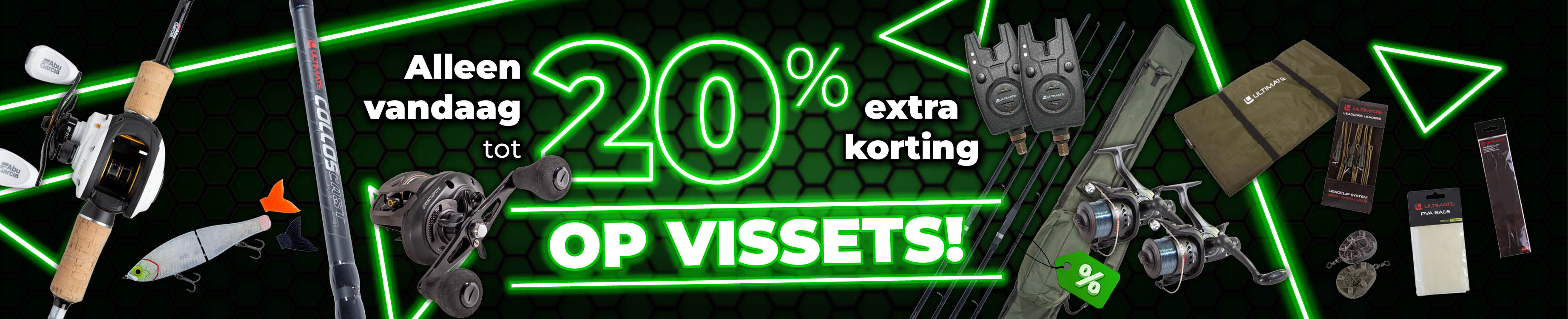 Topbanner: Tot 20% Vissets (Groen)