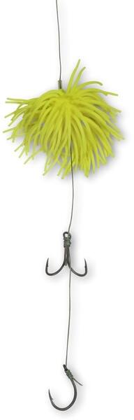 Black Cat Real Worm Teaser Meerval Kunstaas Rig - Yellow